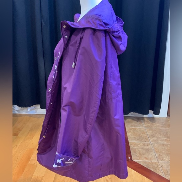 Catherines Purple Trench Coat with Classic Design - Picture 2 of 5